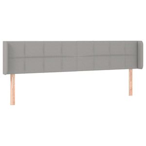 vidaXL Wingback Headboard Light Grey 203x16x78/88 cm Fabric