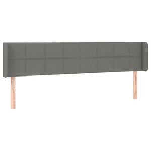 vidaXL Wingback Headboard Dark Grey 203x16x78/88 cm Fabric