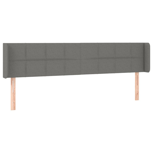vidaXL Wingback Headboard Dark Grey 203x16x78/88 cm Fabric