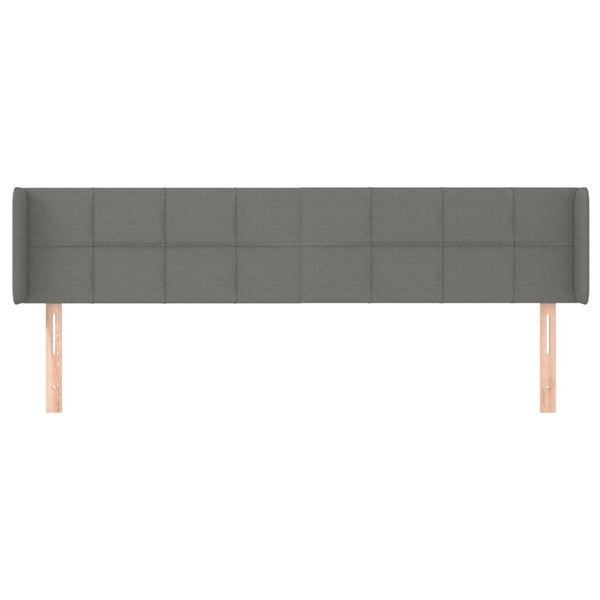 vidaXL Wingback Headboard Dark Grey 203x16x78/88 cm Fabric