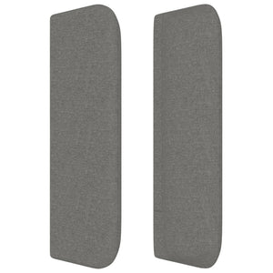 vidaXL Wingback Headboard Dark Grey 203x16x78/88 cm Fabric