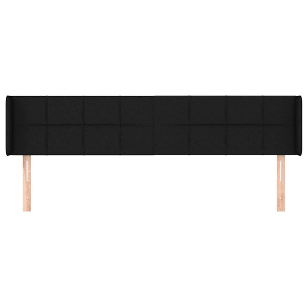vidaXL Wingback Headboard Black 203x16x78/88 cm Fabric