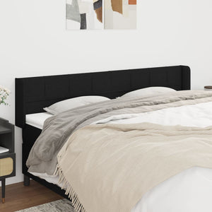 vidaXL Wingback Headboard Black 203x16x78/88 cm Fabric