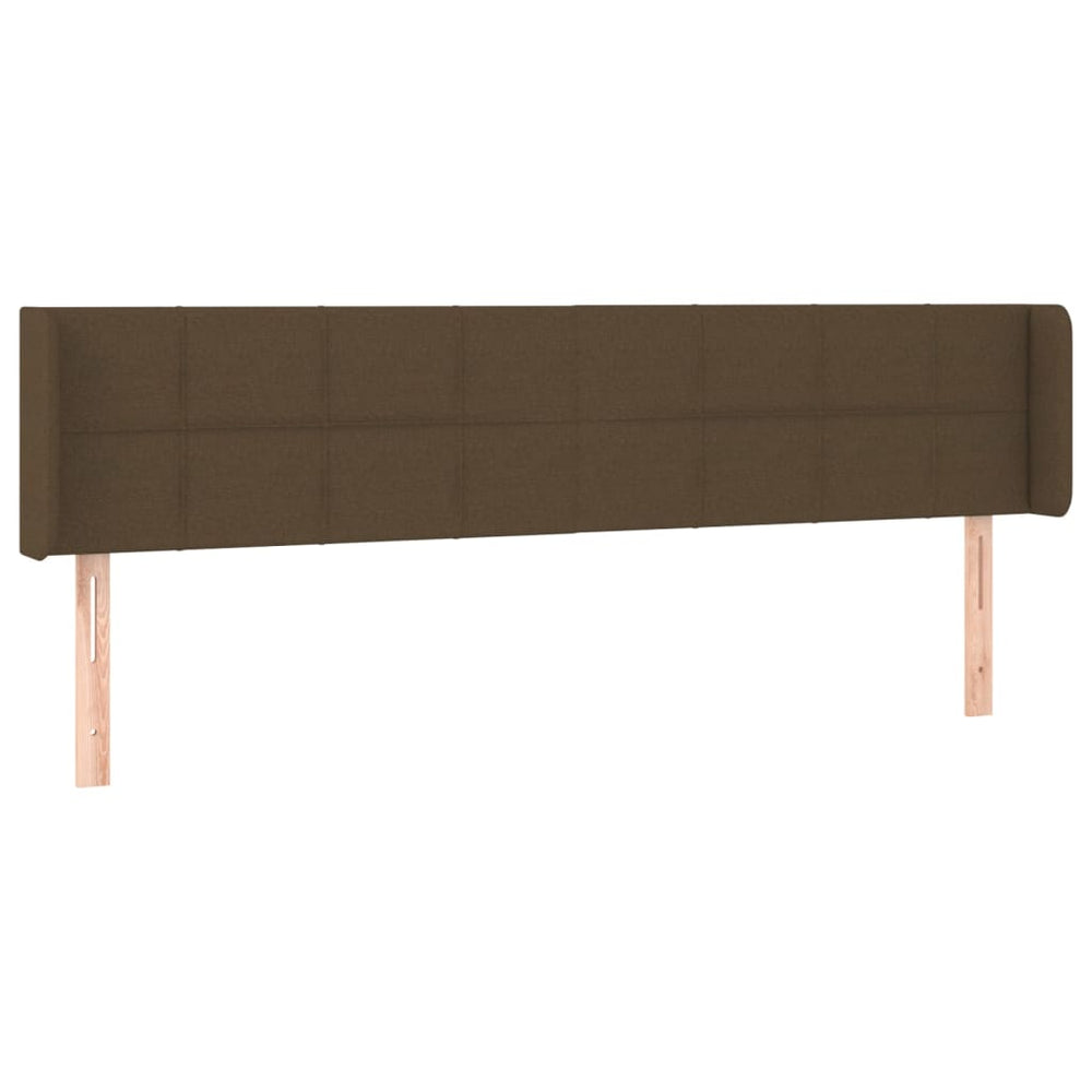 vidaXL Wingback Headboard Dark Brown 203x16x78/88 cm Fabric
