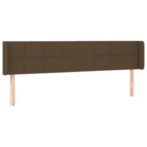 vidaXL Wingback Headboard Dark Brown 203x16x78/88 cm Fabric