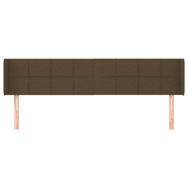 vidaXL Wingback Headboard Dark Brown 203x16x78/88 cm Fabric