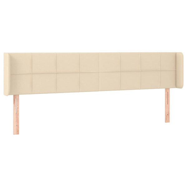 vidaXL Wingback Headboard Cream 203x16x78/88 cm Fabric