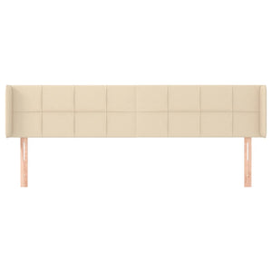 vidaXL Wingback Headboard Cream 203x16x78/88 cm Fabric