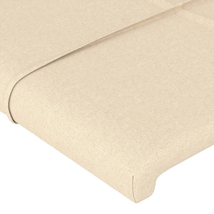 vidaXL Wingback Headboard Cream 203x16x78/88 cm Fabric