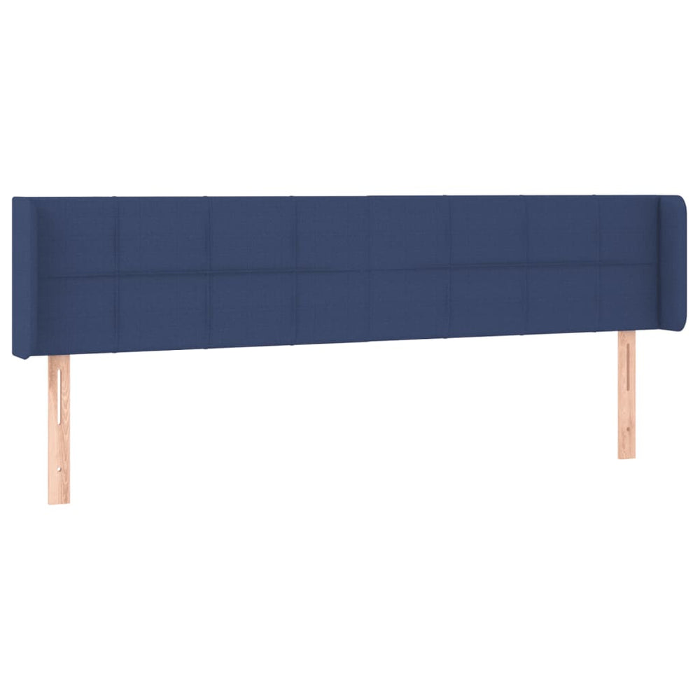 vidaXL Wingback Headboard Blue 203x16x78/88 cm Fabric