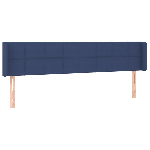 vidaXL Wingback Headboard Blue 203x16x78/88 cm Fabric