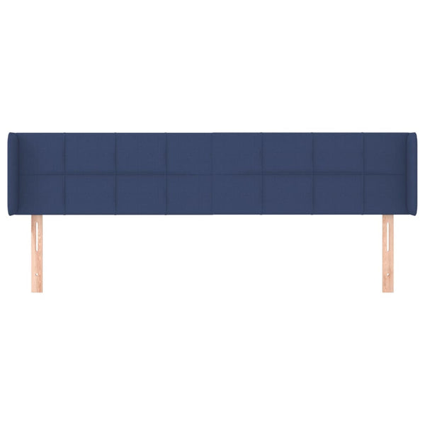 vidaXL Wingback Headboard Blue 203x16x78/88 cm Fabric