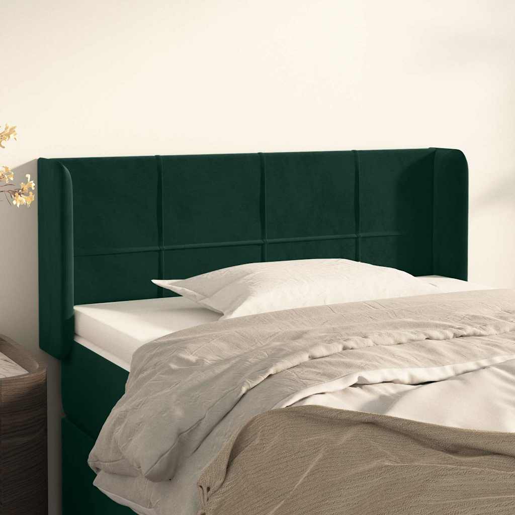 vidaXL Wingback Headboard Dark Green 93x16x78/88 cm Velvet