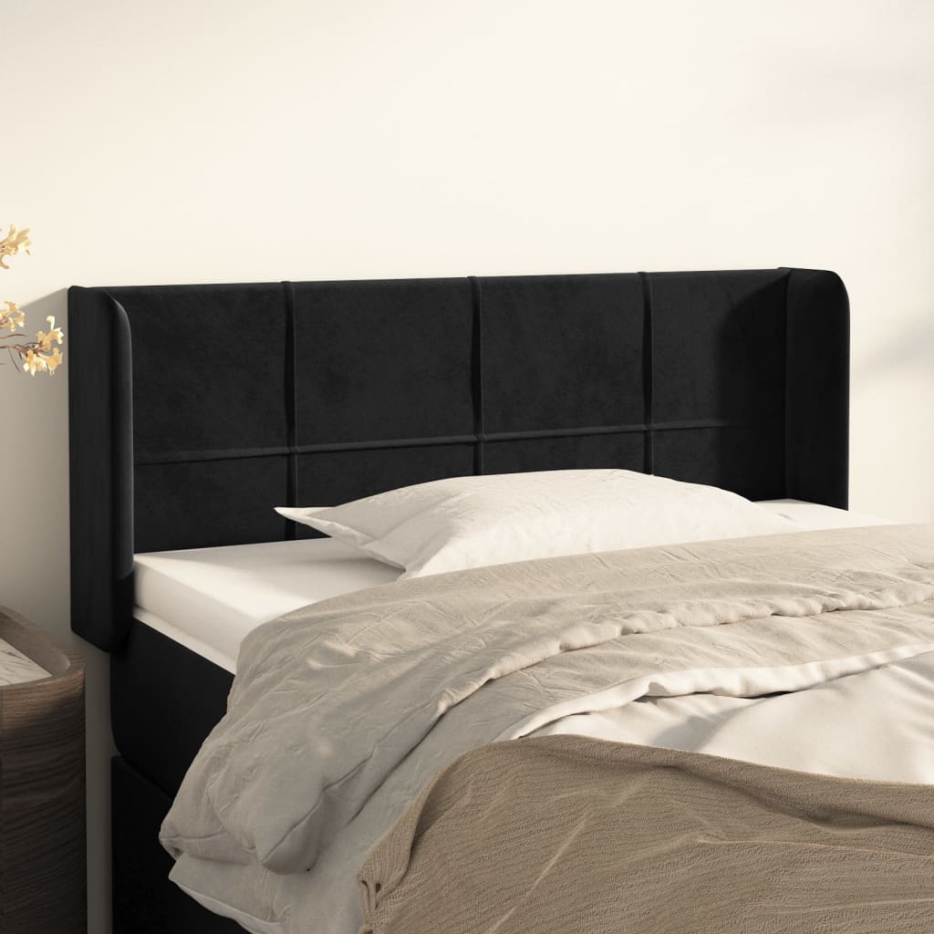 vidaXL Wingback Headboard Black 103x16x78/88 cm Velvet