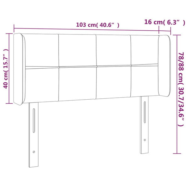 vidaXL Wingback Headboard Pink 103x16x78/88 cm Velvet