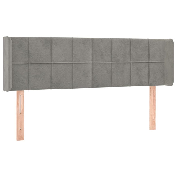 vidaXL Wingback Headboard Light Grey 147x16x78/88 cm Velvet