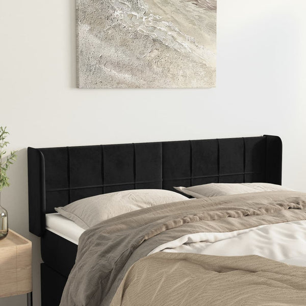 vidaXL Wingback Headboard Black 147x16x78/88 cm Velvet