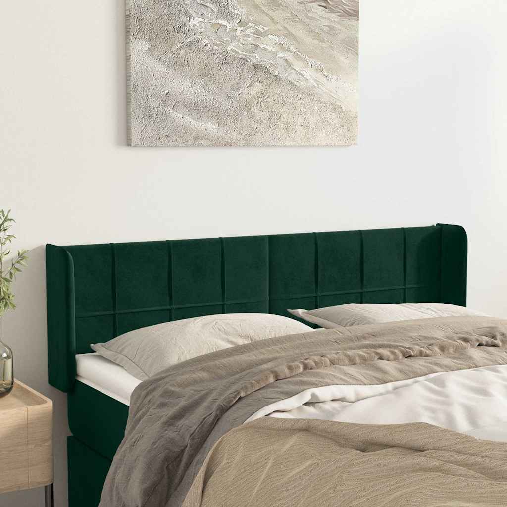 vidaXL Wingback Headboard Dark Green 147x16x78/88 cm Velvet