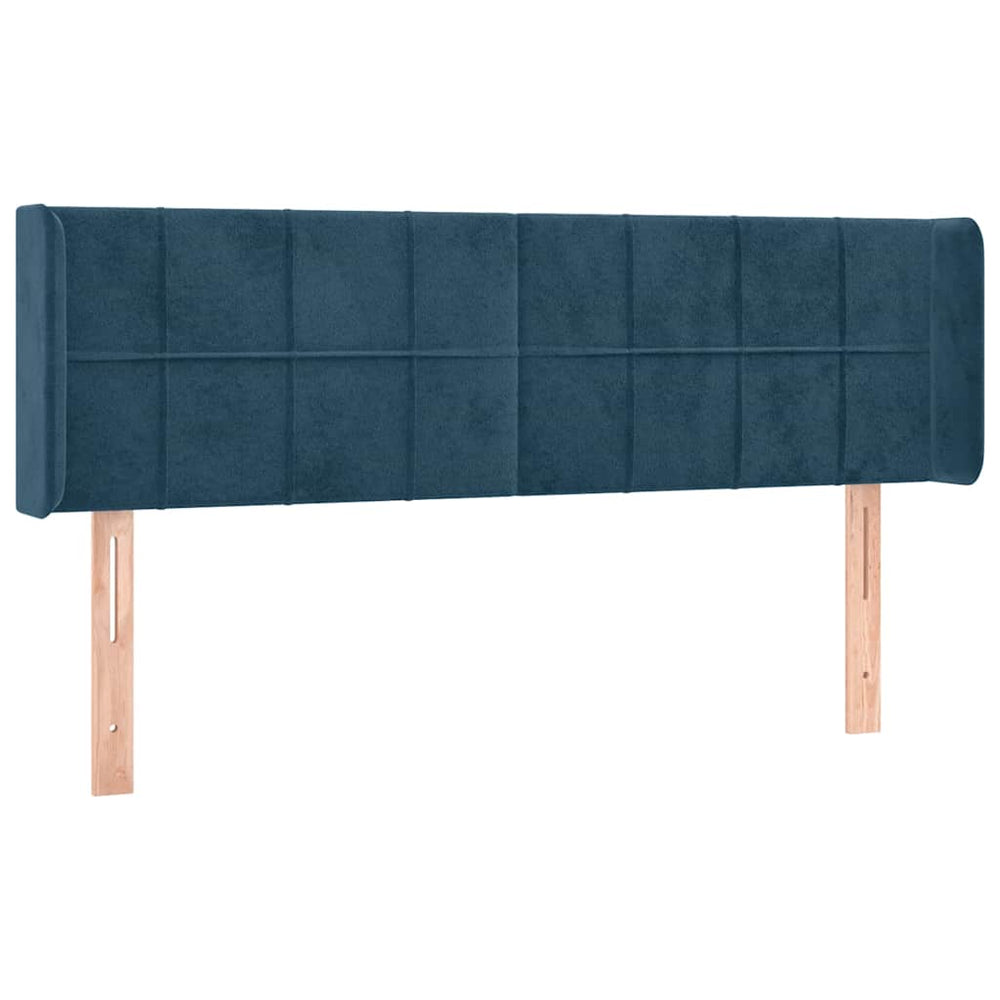 vidaXL Wingback Headboard Dark Blue 147x16x78/88 cm Velvet