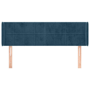 vidaXL Wingback Headboard Dark Blue 147x16x78/88 cm Velvet