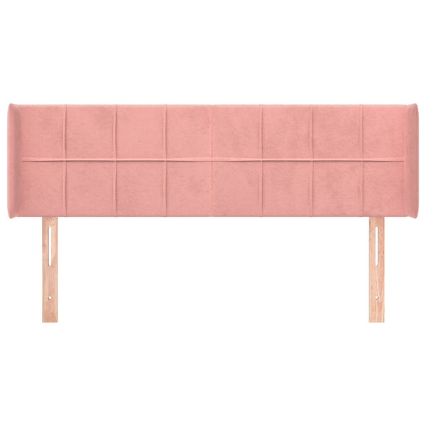 vidaXL Wingback Headboard Pink 147x16x78/88 cm Velvet