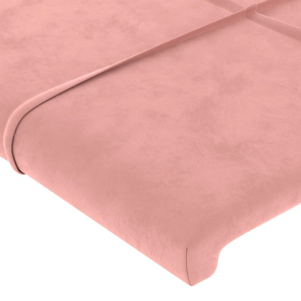 vidaXL Wingback Headboard Pink 147x16x78/88 cm Velvet