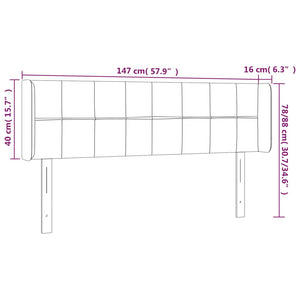 vidaXL Wingback Headboard Pink 147x16x78/88 cm Velvet