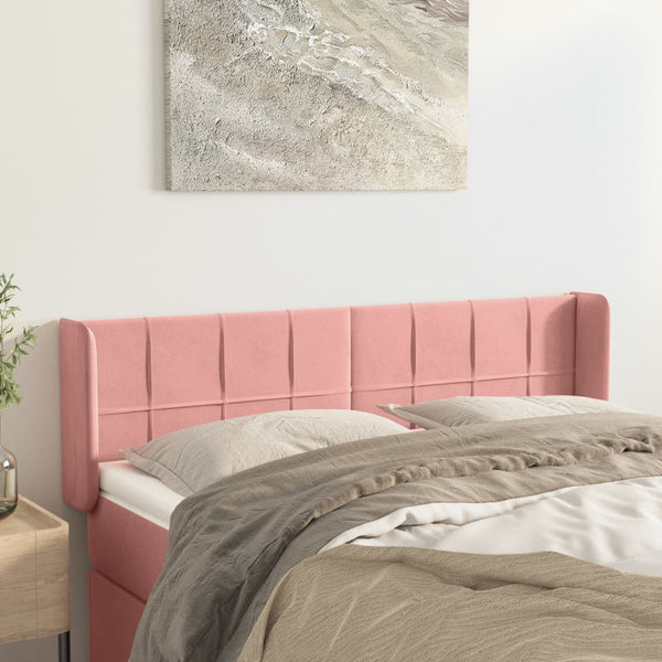 vidaXL Wingback Headboard Pink 147x16x78/88 cm Velvet