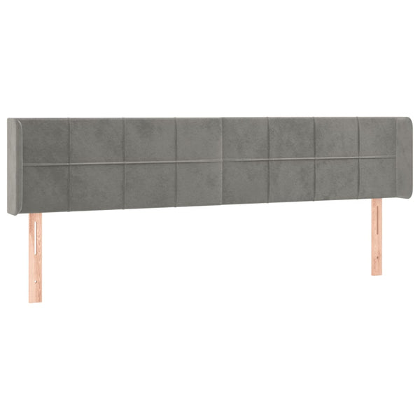 vidaXL Wingback Headboard Light Gray 163x16x78/88 cm Velvet