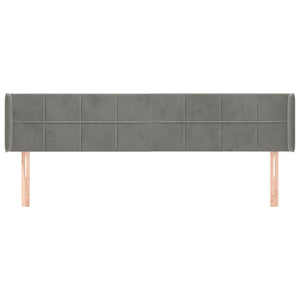 vidaXL Wingback Headboard Light Gray 163x16x78/88 cm Velvet