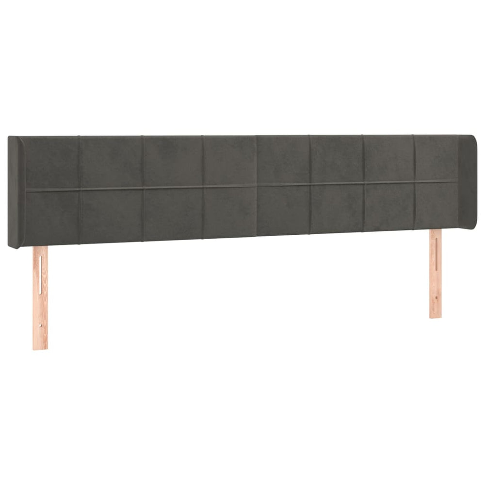 vidaXL Wingback Headboard Dark Grey 163x16x78/88 cm Velvet