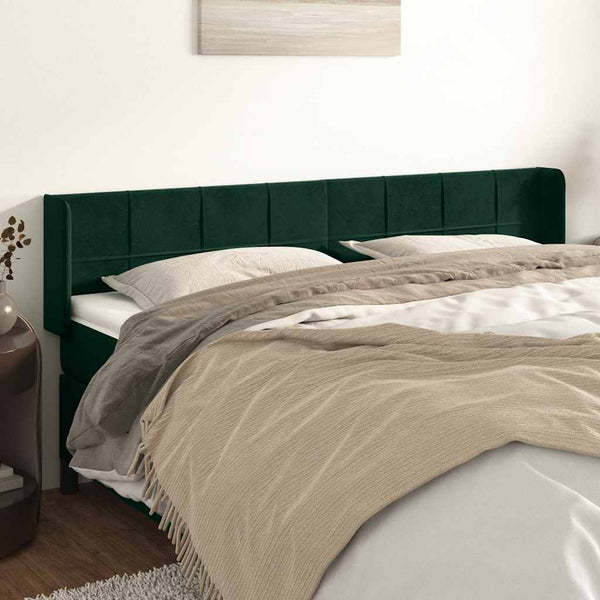 vidaXL Wingback Headboard Dark Green 163x16x78/88 cm Velvet