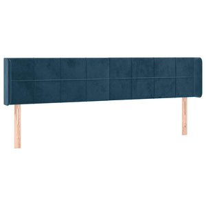 vidaXL Wingback Headboard Dark Blue 163x16x78/88 cm Velvet