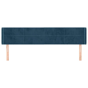 vidaXL Wingback Headboard Dark Blue 163x16x78/88 cm Velvet