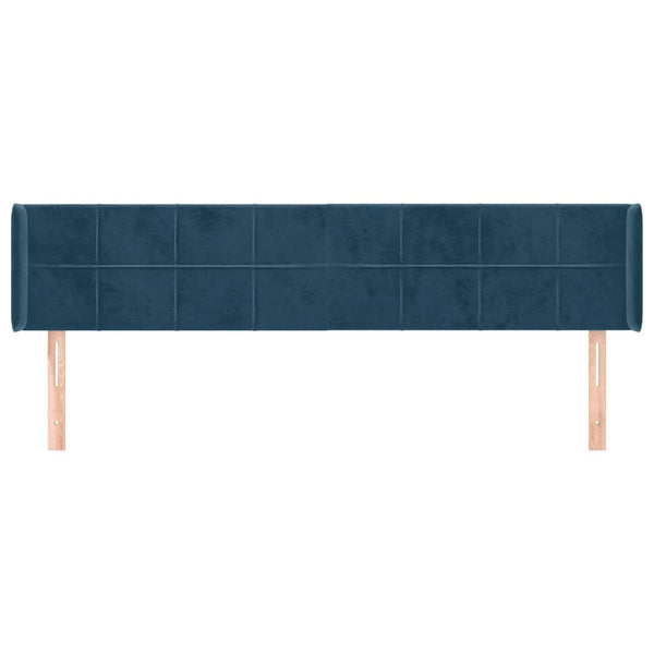 vidaXL Wingback Headboard Dark Blue 163x16x78/88 cm Velvet