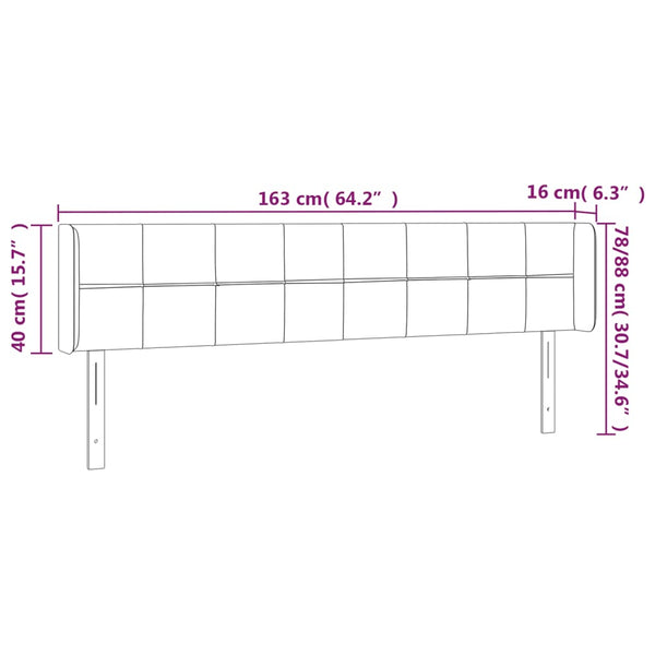 vidaXL Wingback Headboard Pink 163x16x78/88 cm Velvet