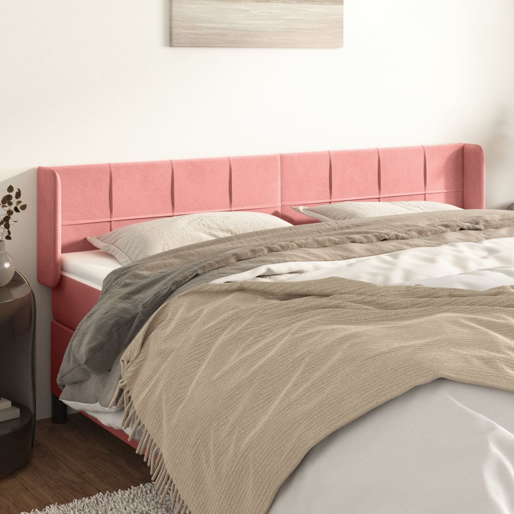 vidaXL Wingback Headboard Pink 163x16x78/88 cm Velvet