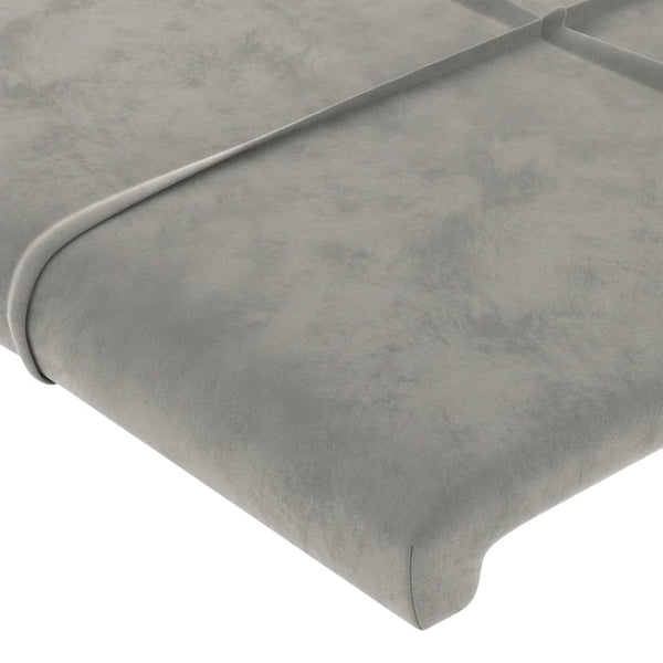 vidaXL Wingback Headboard Light Grey 183x16x78/88 cm Velvet