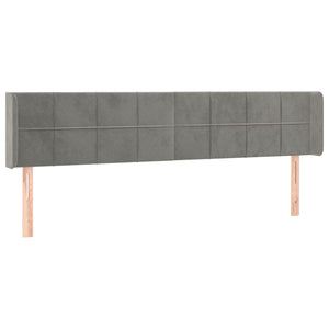 vidaXL Wingback Headboard Light Grey 203x16x78/88 cm Velvet