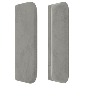 vidaXL Wingback Headboard Light Grey 203x16x78/88 cm Velvet