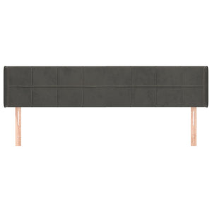 vidaXL Wingback Headboard Dark Grey 203x16x78/88 cm Velvet