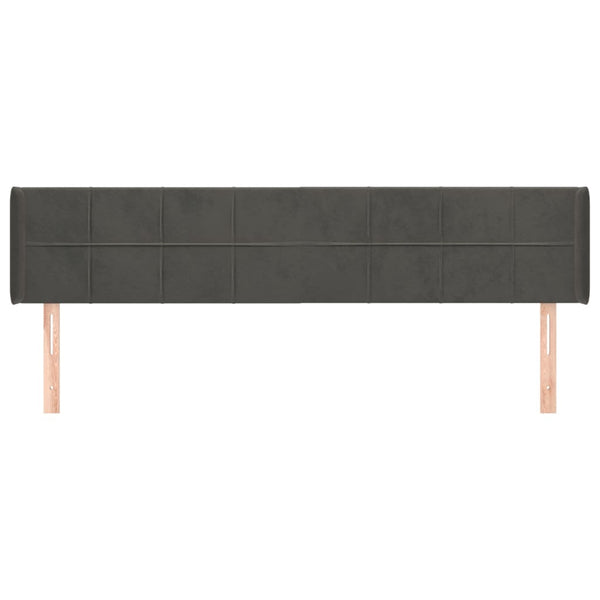 vidaXL Wingback Headboard Dark Grey 203x16x78/88 cm Velvet