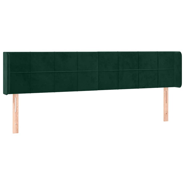 vidaXL Wingback Headboard Dark Green 203x16x78/88 cm Velvet