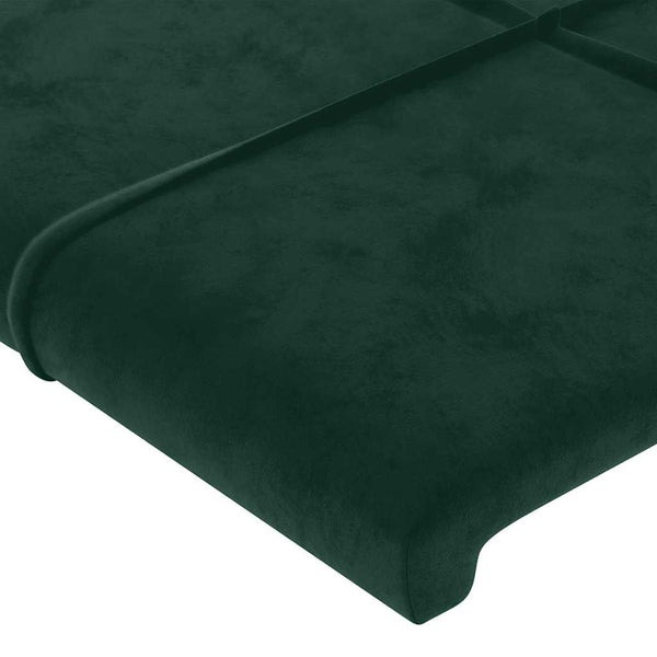 vidaXL Wingback Headboard Dark Green 203x16x78/88 cm Velvet