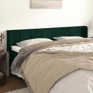 vidaXL Wingback Headboard Dark Green 203x16x78/88 cm Velvet