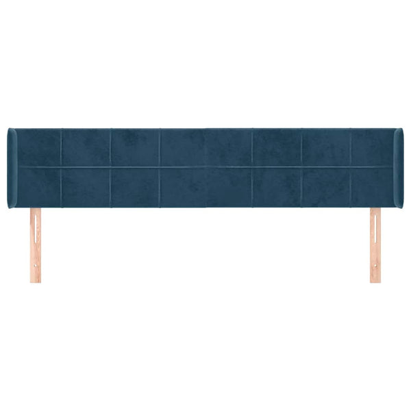vidaXL Wingback Headboard Dark Blue 203x16x78/88 cm Velvet