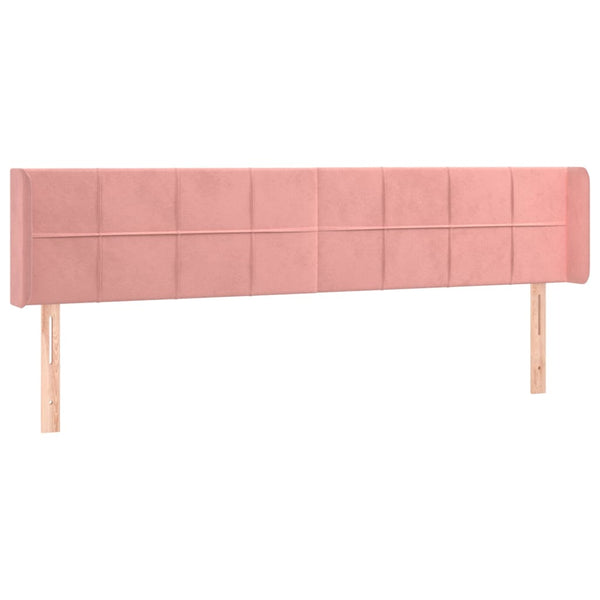 vidaXL Wingback Headboard Pink 203x16x78/88 cm Velvet