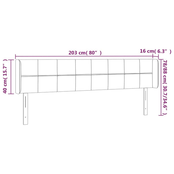 vidaXL Wingback Headboard Pink 203x16x78/88 cm Velvet