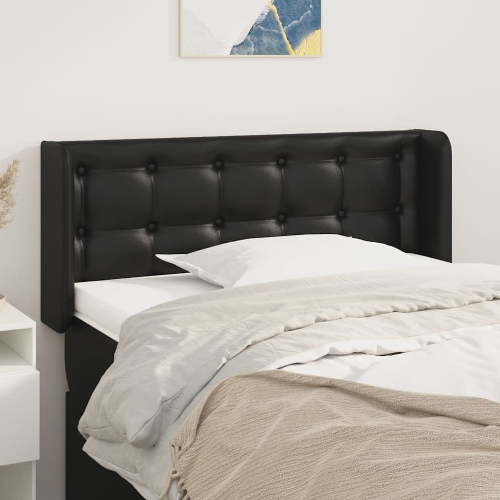vidaXL Wingback Headboard Black 83x16x78/88 cm Faux Leather