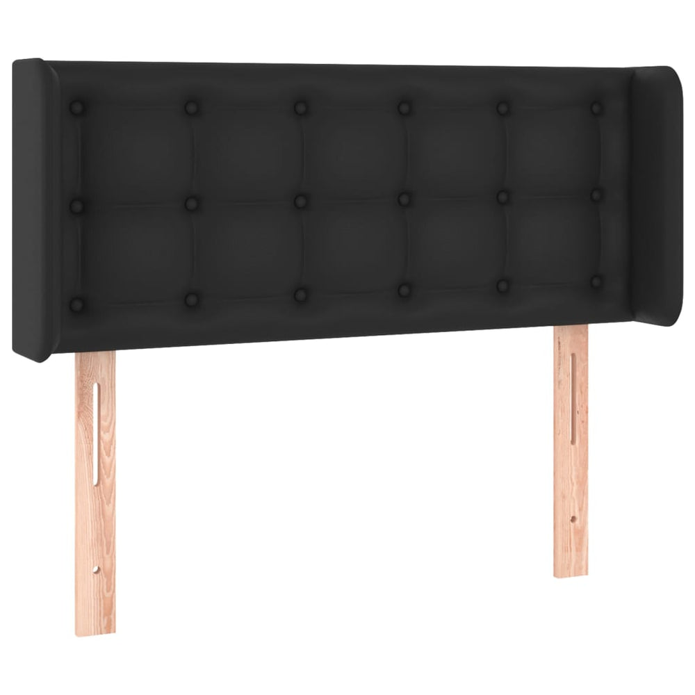 vidaXL Wingback Headboard Black 93x16x78/88 cm Faux Leather